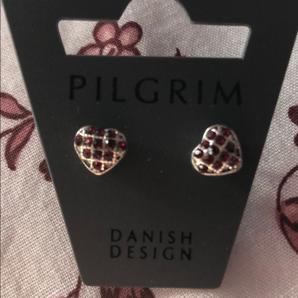 Pilgrim Heart Stud Earrings